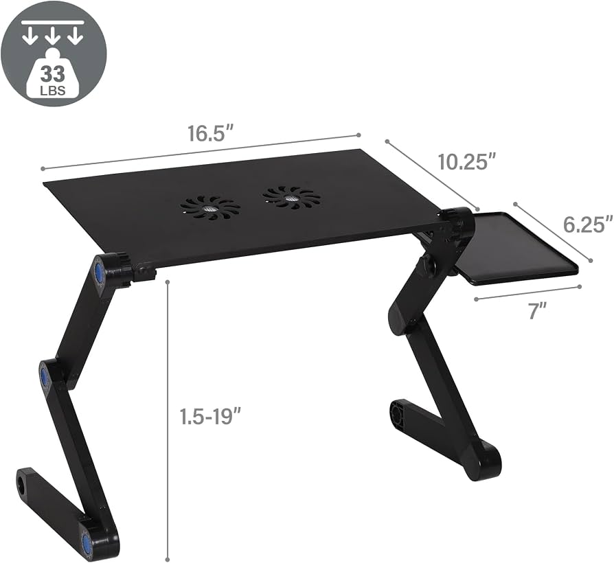 Mesa para laptop portátil plegable con ventiladores refrigerantes y enfriadores