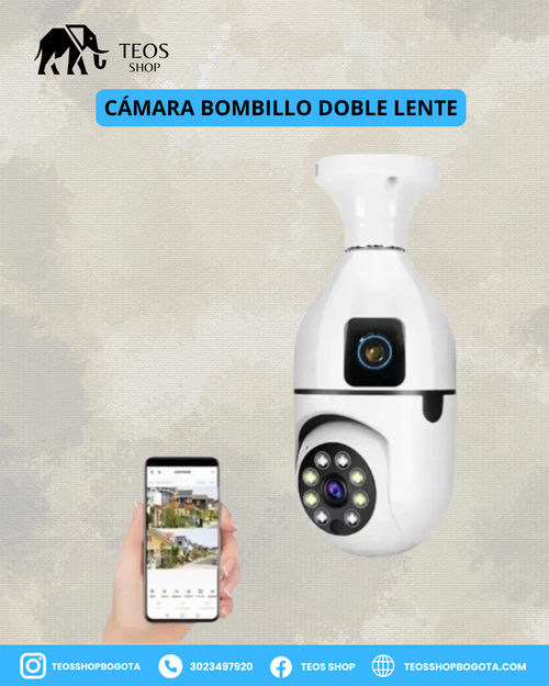 Cámara bombillo doble lente