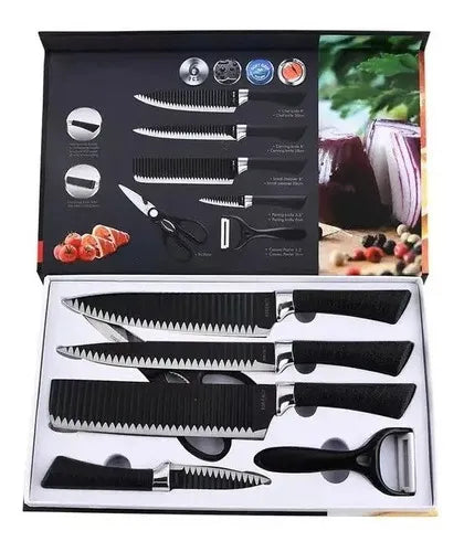 Set de cuchillos con accesorios de cocina
