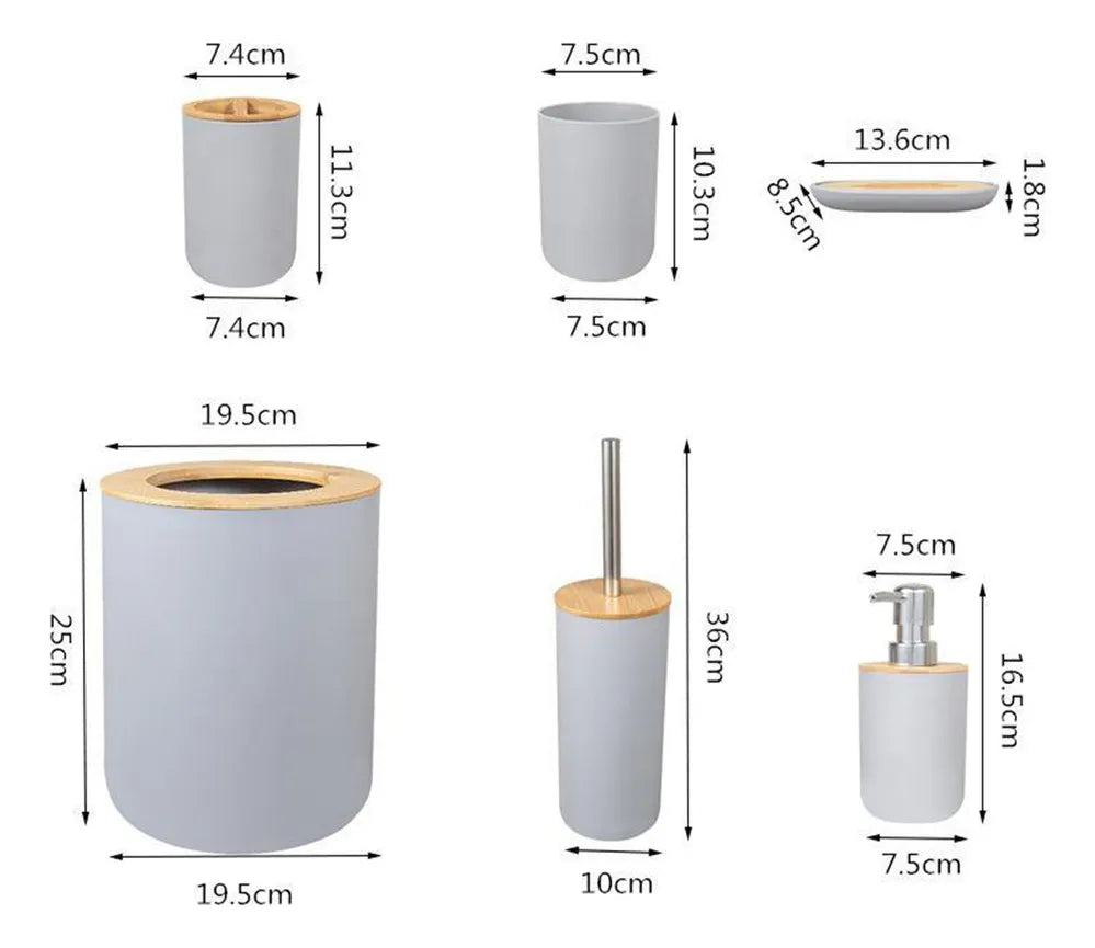 Set de accesorios para Baño x6