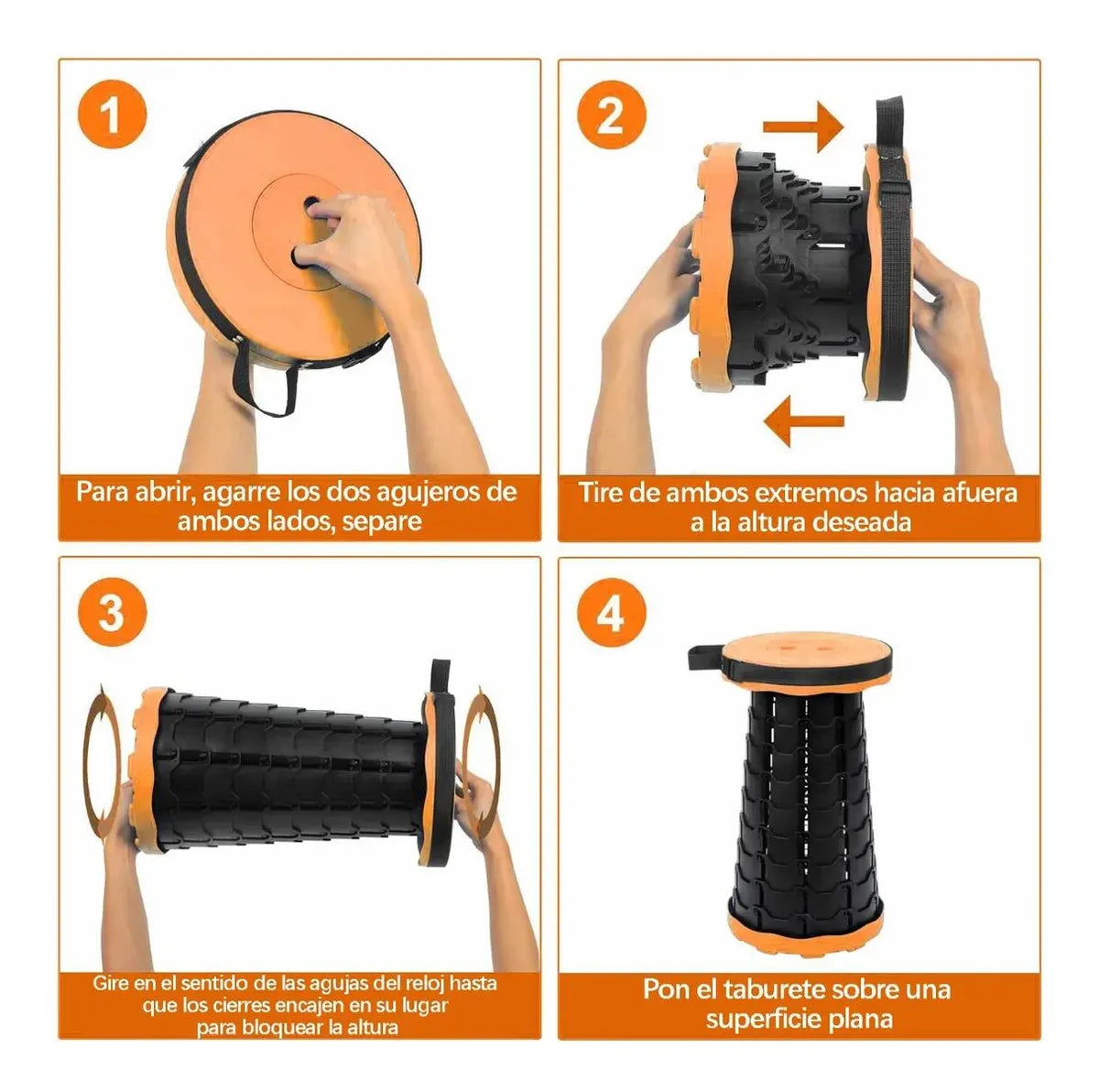Silla plegable retráctil portátil