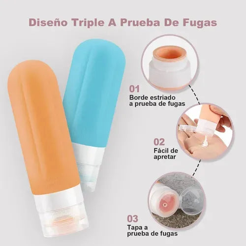 Kit de botellas y envases de viaje con accesorios completos