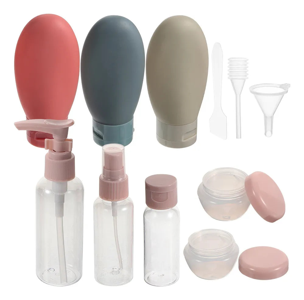 Kit de botellas y envases de viaje reutilizables