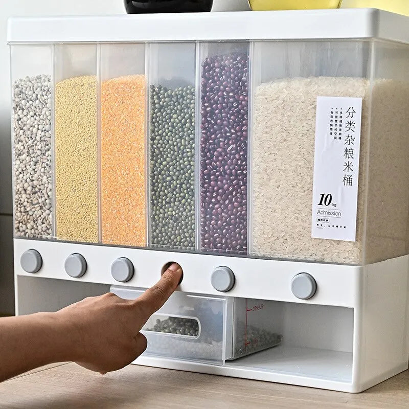 Dispensador de granos con compartimentos