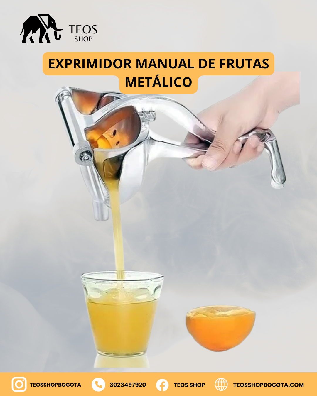 Exprimidor manual de frutas metálico