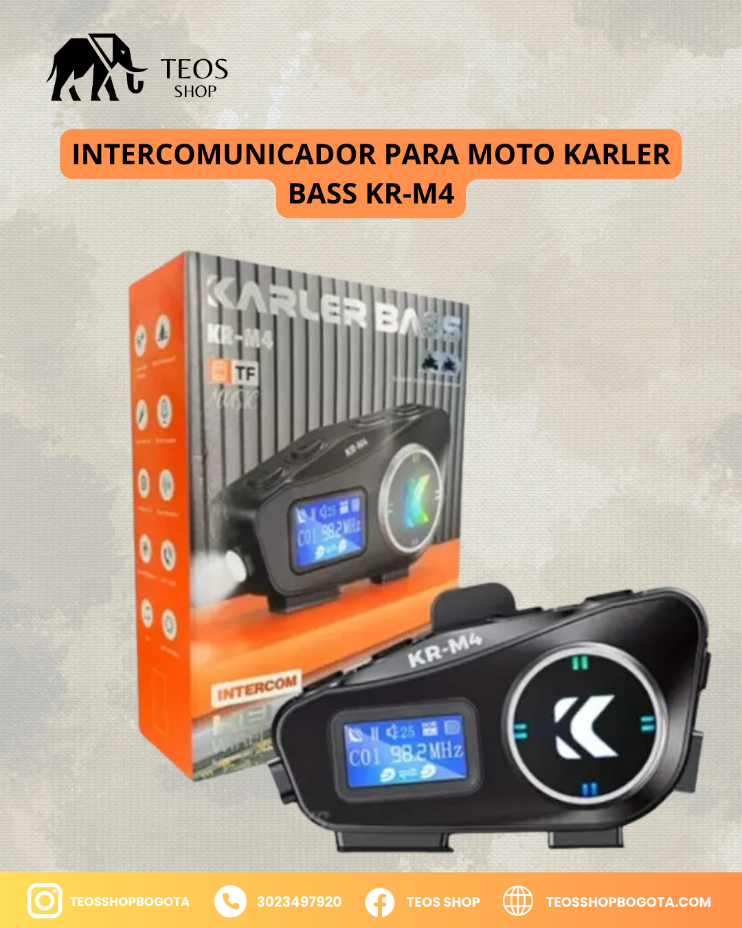 Intercomunicador para Moto Karler Bass KR-M4