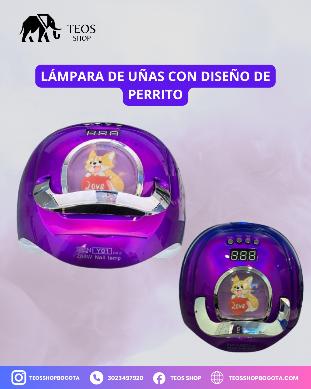 Lámpara de uñas con diseño de perrito