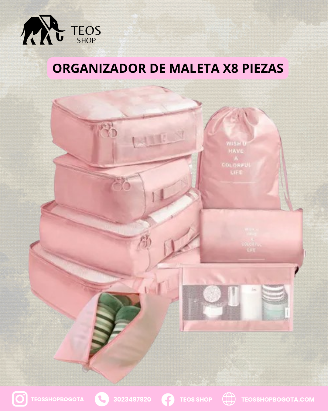 Organizador de maleta X8 piezas