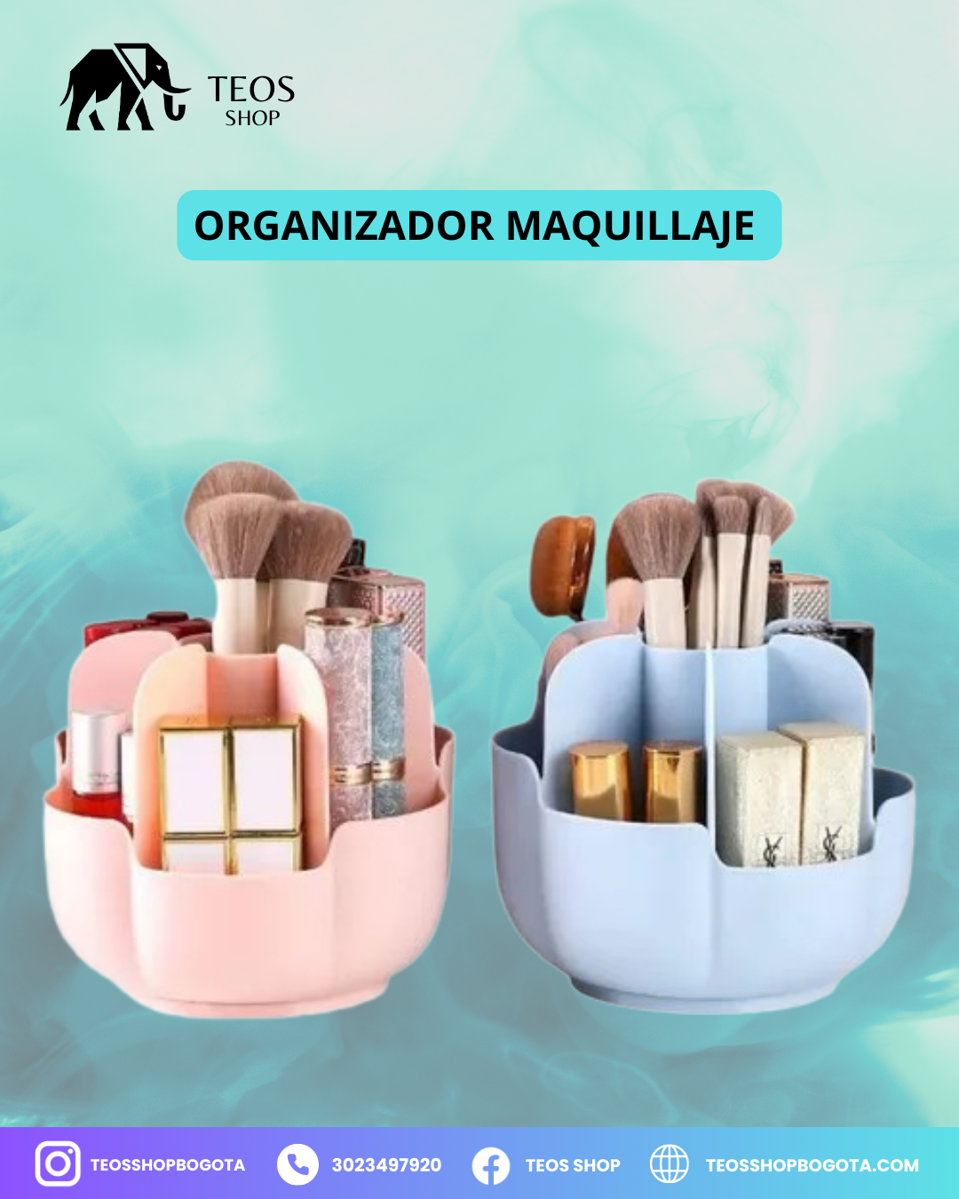 Organizador de maquillaje giratorio