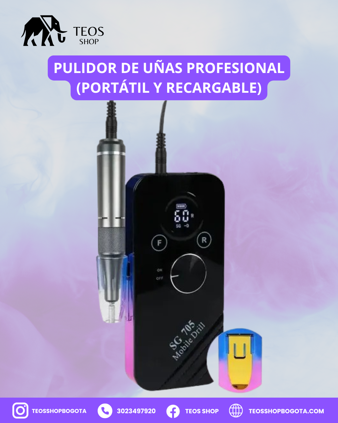 Pulidor de Uñas Profesional (Portátil y Recargable)