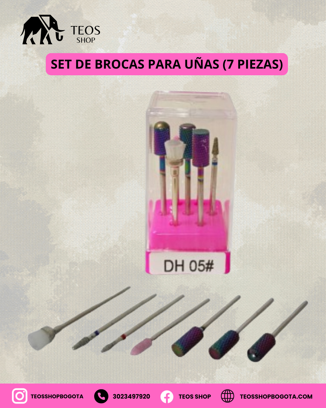 Set de Brocas para Uñas (7 Piezas)
