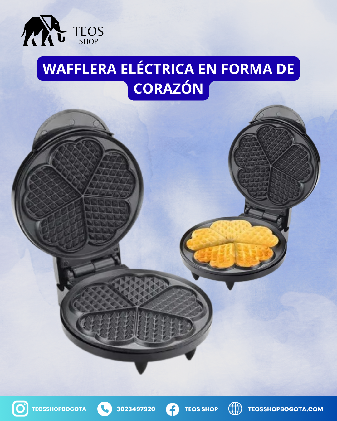 Wafflera Eléctrica en forma de corazón