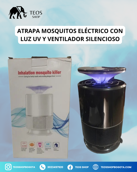 Atrapa mosquitos eléctrico con luz UV y ventilador silencioso