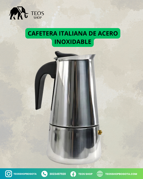 Cafetera italiana de acero inoxidable