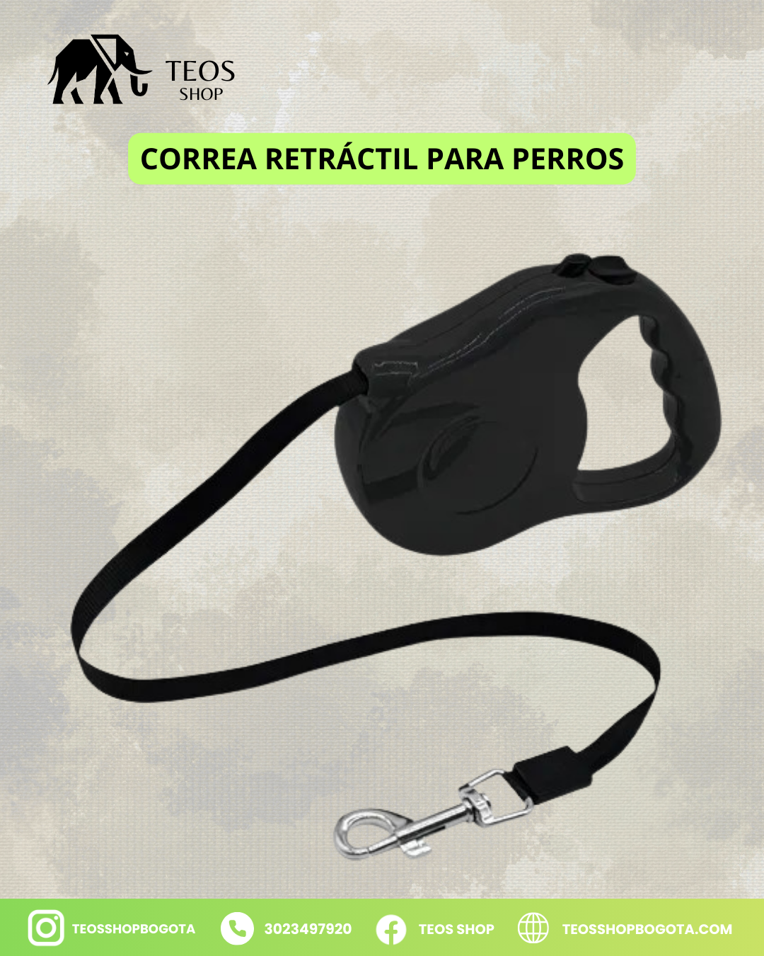 Correa retráctil para perros.