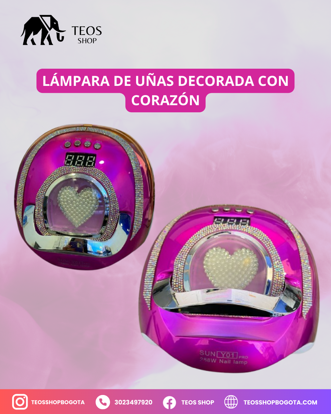 Lámpara de uñas decorada con corazón