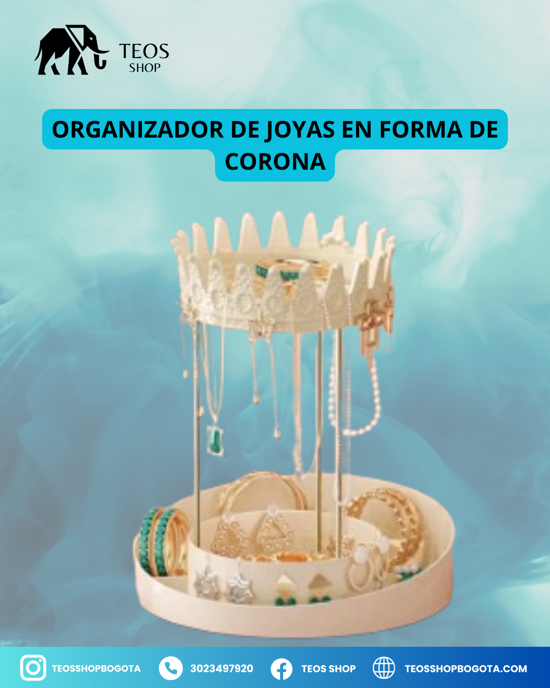 Organizador de joyas en forma de corona