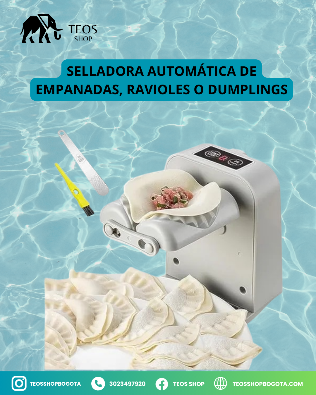 Selladora automática de empanadas, ravioles o dumplings