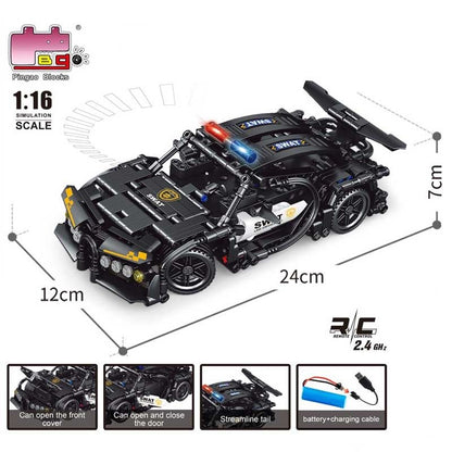 Carro a control remoto armable de 396 piezas escala 1:16 swat
