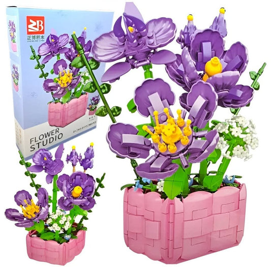 Florero armable decorativo de 583 piezas a escala colores vivos
