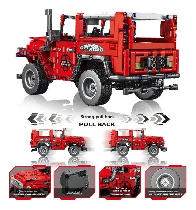 camioneta off road armable de 910 piezas a escala 1:14