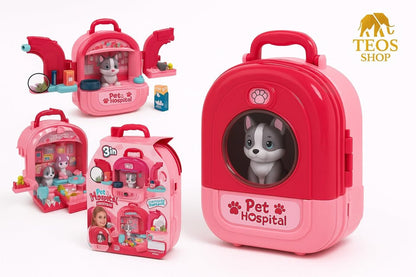 Juguete maleta con mascota y accesorios