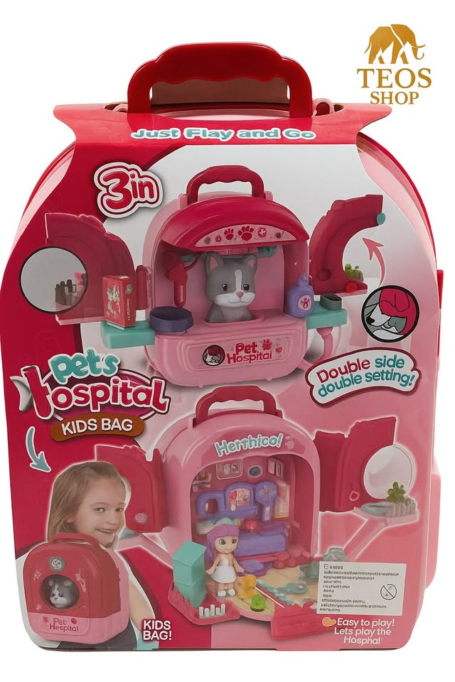 Juguete maleta con mascota y accesorios
