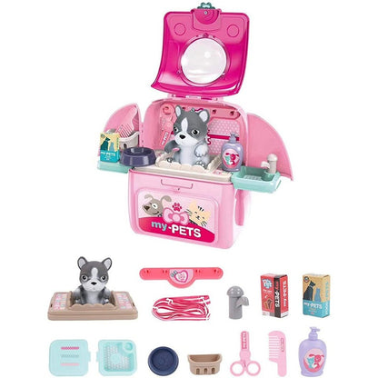 Juguete maleta con mascota y accesorios