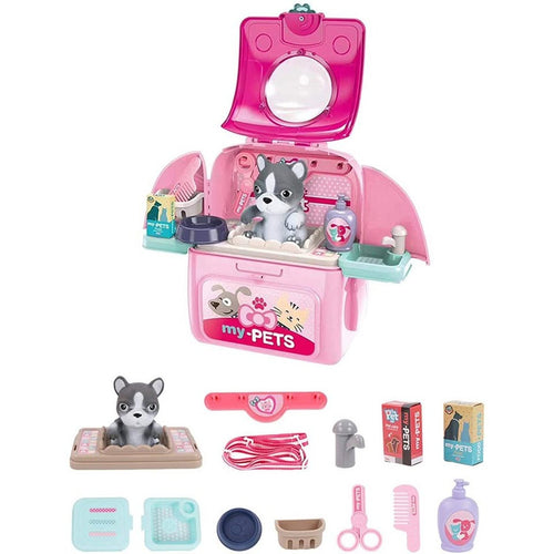 Juguete maleta con mascota y accesorios
