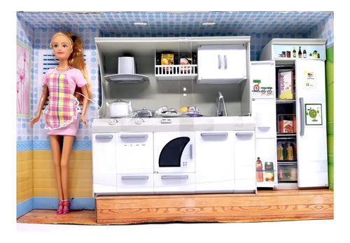Muñeca con cocina luz, sonido
