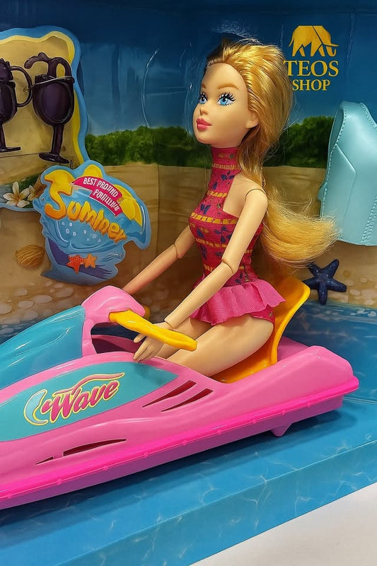 Muñeca con moto de agua