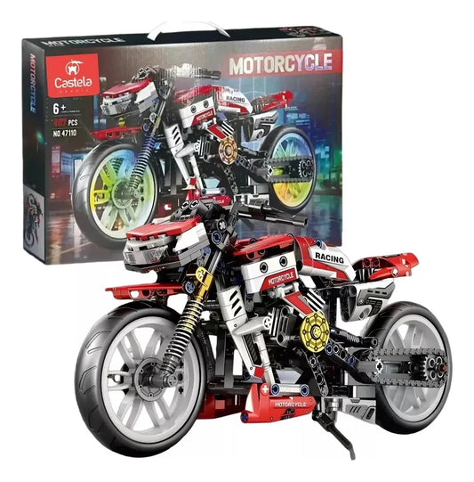 Motocicleta armable de 467 piezas a escala deportiva