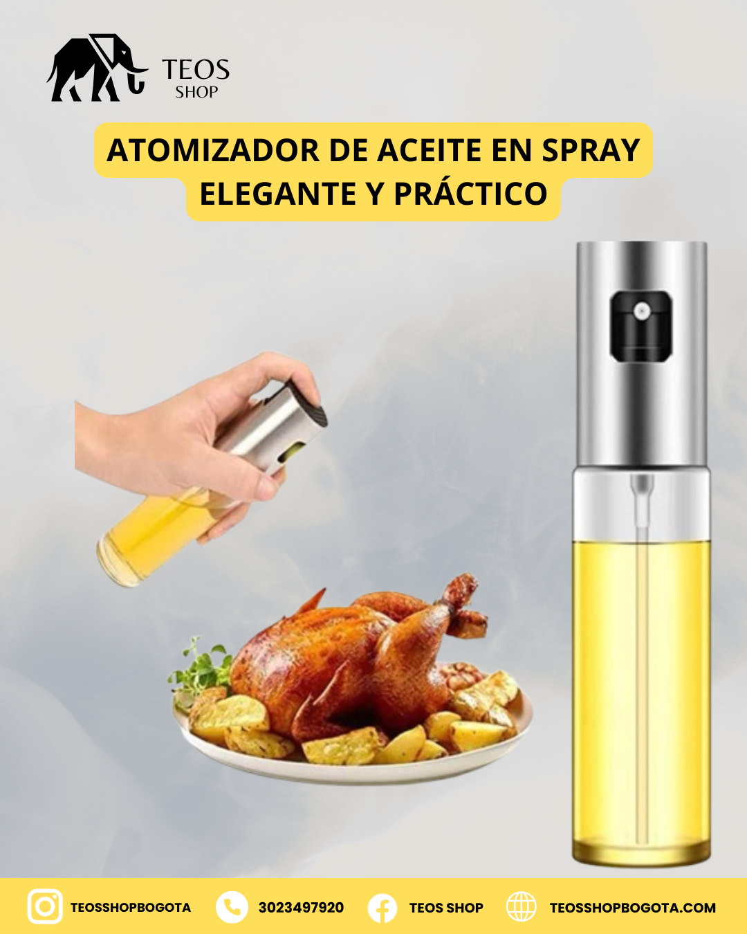 Atomizador de aceite en spray elegante y práctico