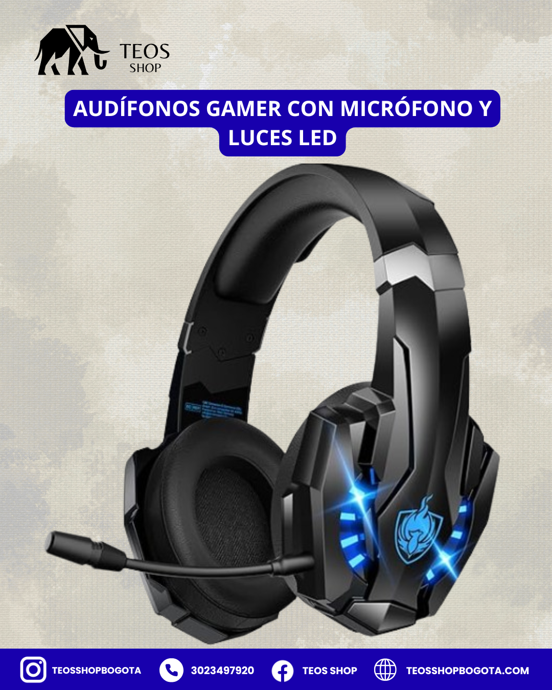 Audífonos Gamer con Micrófono y Luces LED