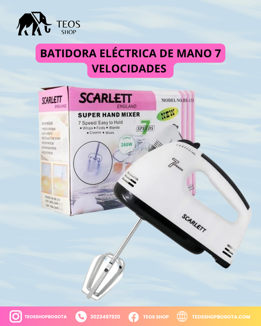 Batidora Eléctrica de Mano 7 Velocidades