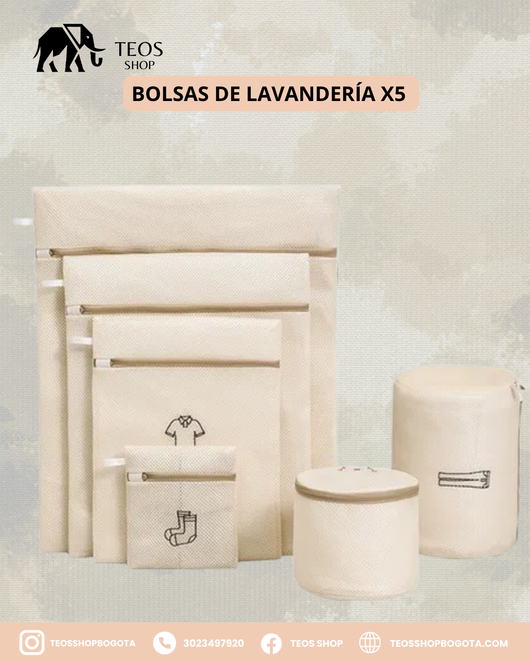 Bolsas de lavandería x5