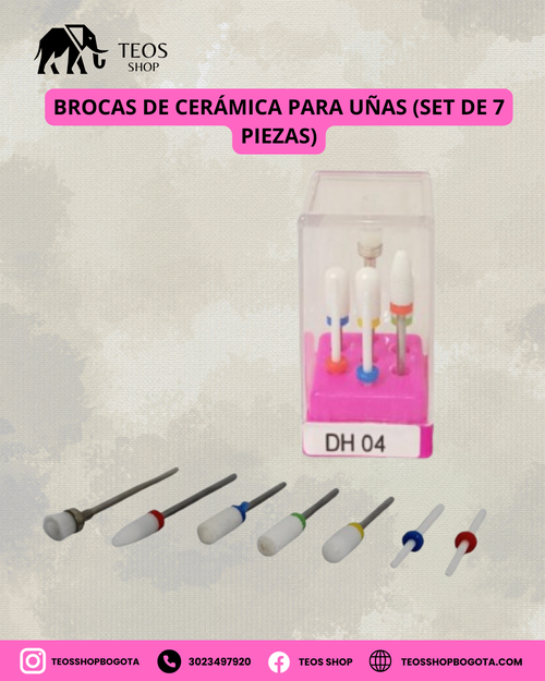 Brocas de Cerámica para Uñas (Set de 7 piezas)