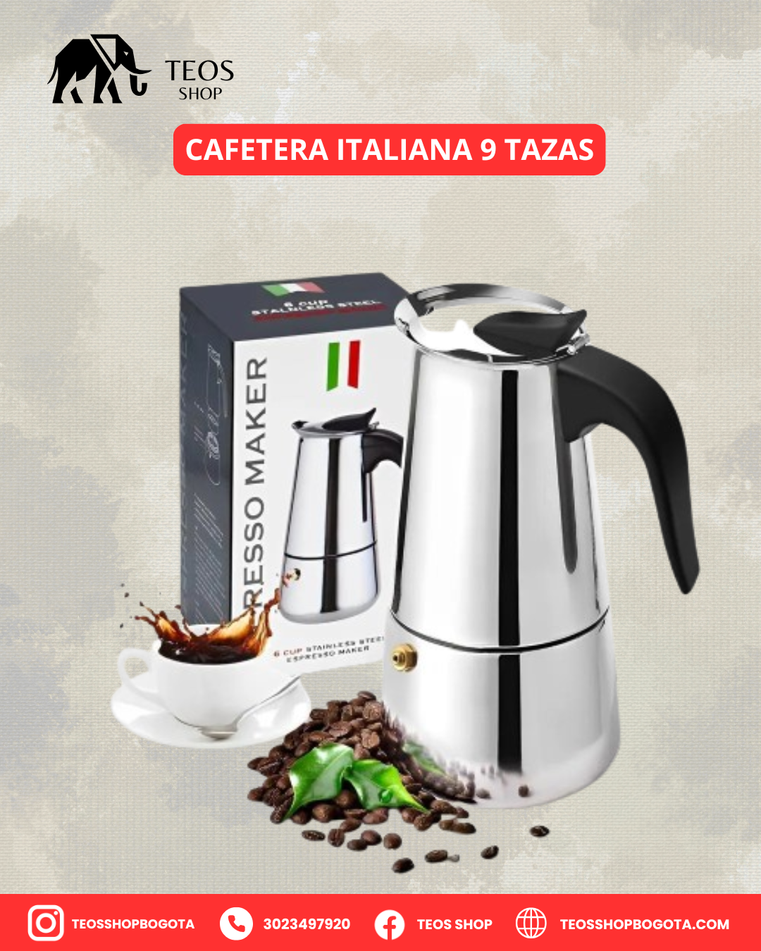 Cafetera italiana 9 tazas