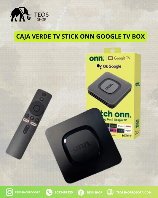 Caja Verde TV Stick Onn Google TV Box