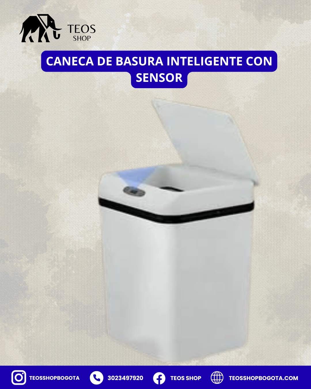 Caneca de basura inteligente con sensor