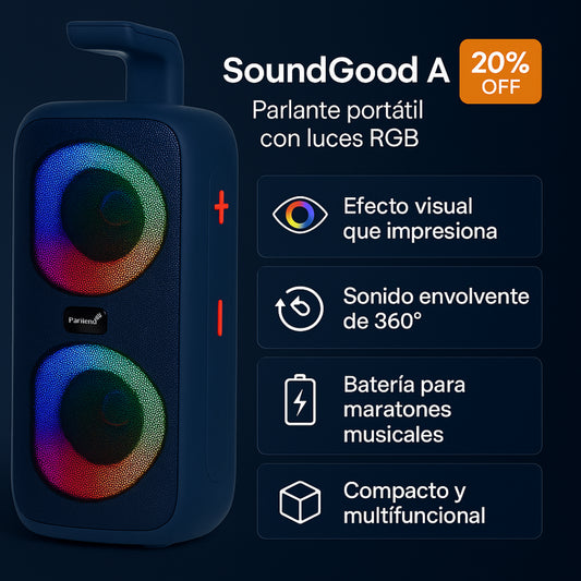 SoundGood A85 | Parlante portátil con luces RGB