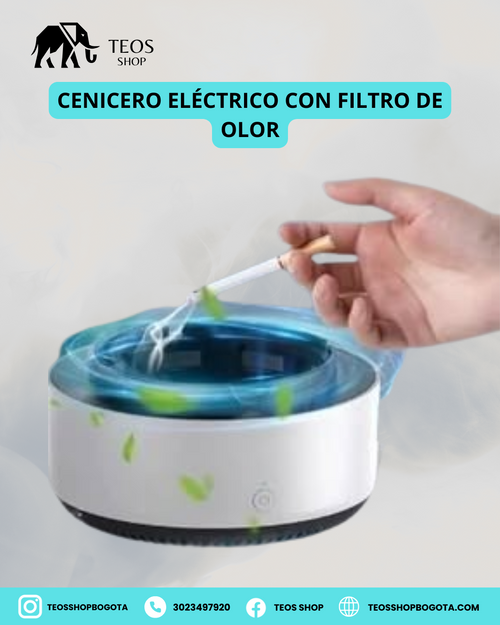 Cenicero eléctrico con filtro de olor