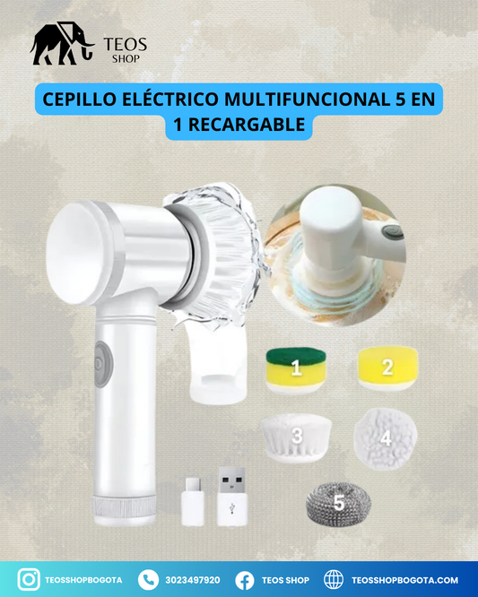 Cepillo Eléctrico Multifuncional 5 en 1 Recargable