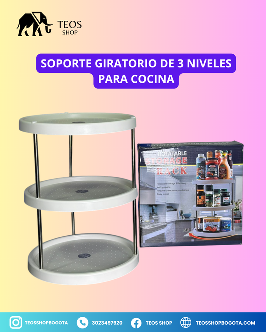 Soporte Giratorio de 3 Niveles para Cocina