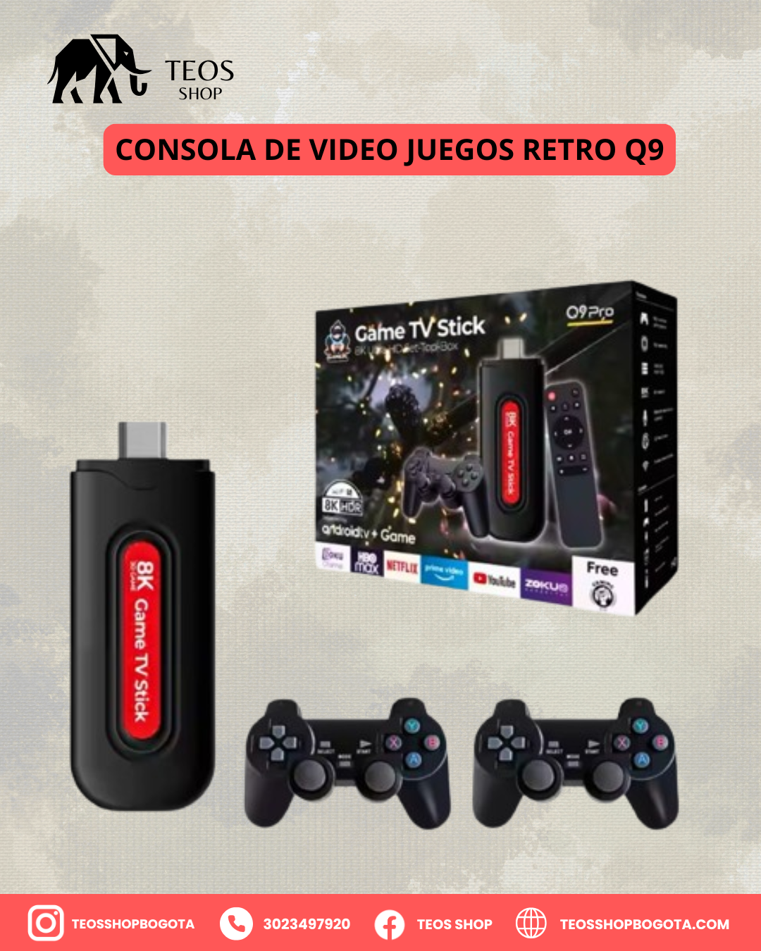 Consola de video juegos retro Q9