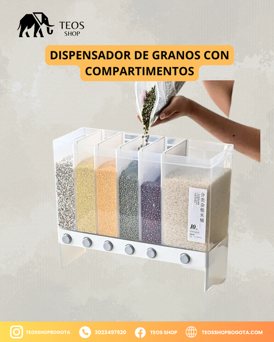 Dispensador de granos con compartimentos