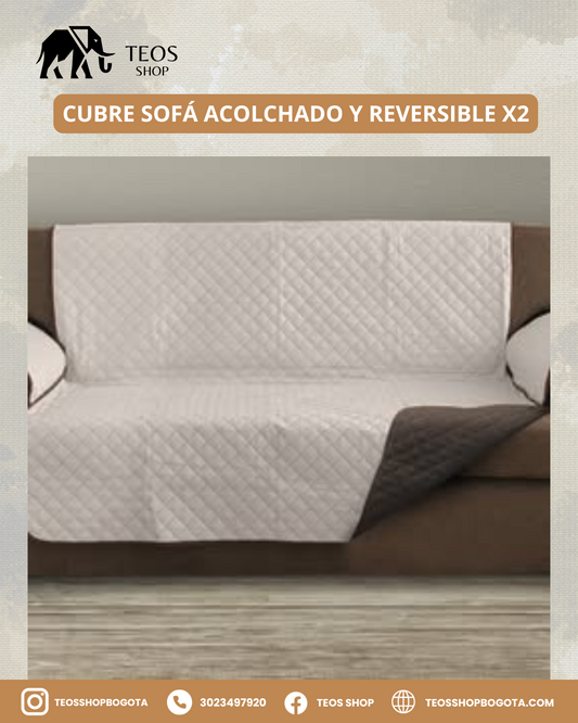 Cubre sofá acolchado y reversible X2
