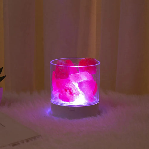 Lámpara de sal del Himalaya con luz LED