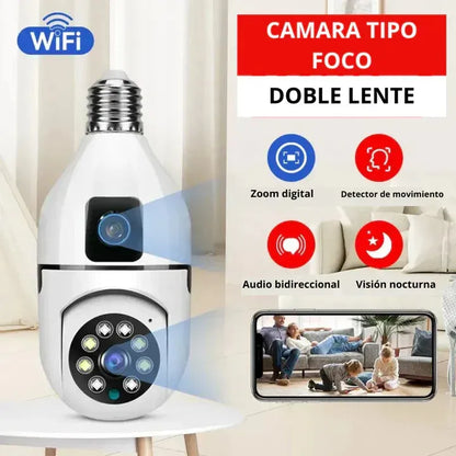 Cámara bombillo doble lente