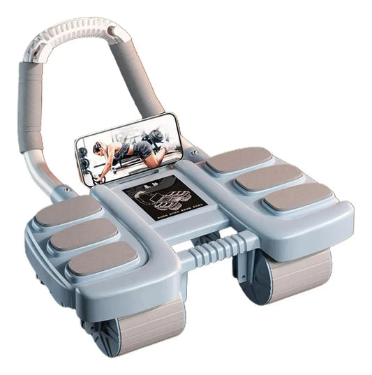 Equipo de entrenamiento abdominal multifuncional con ruedas y soporte